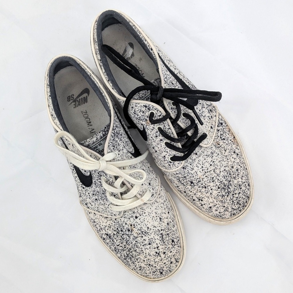 Nike Stefan Janoski Speckled Canvas‎ Skate Shoes Women's 8 Black White - Picture 2 of 14